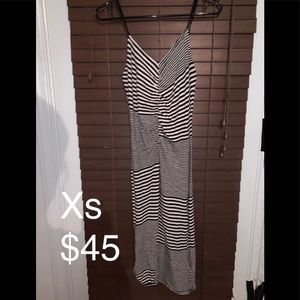 Striped fitted midi dress